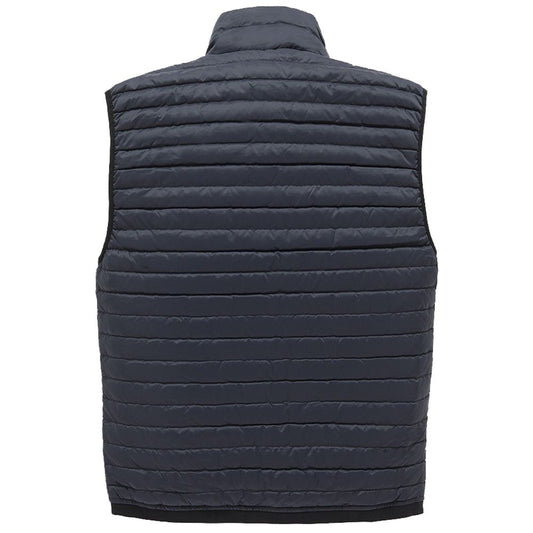 Blue Nylon Men Vest with Down Padding