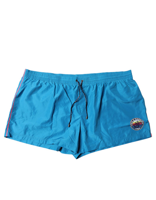 Turquoise Logo Beachwear Shorts 2Pc Swimwear