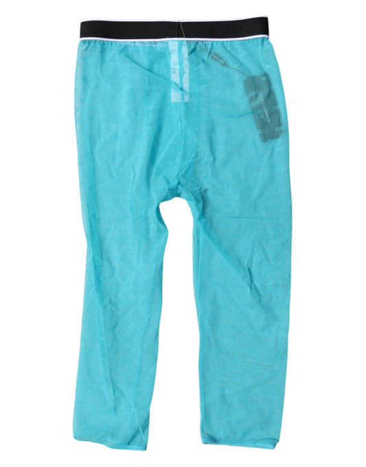 Light Blue DG Logo Nylon Cropped Tights Underwear