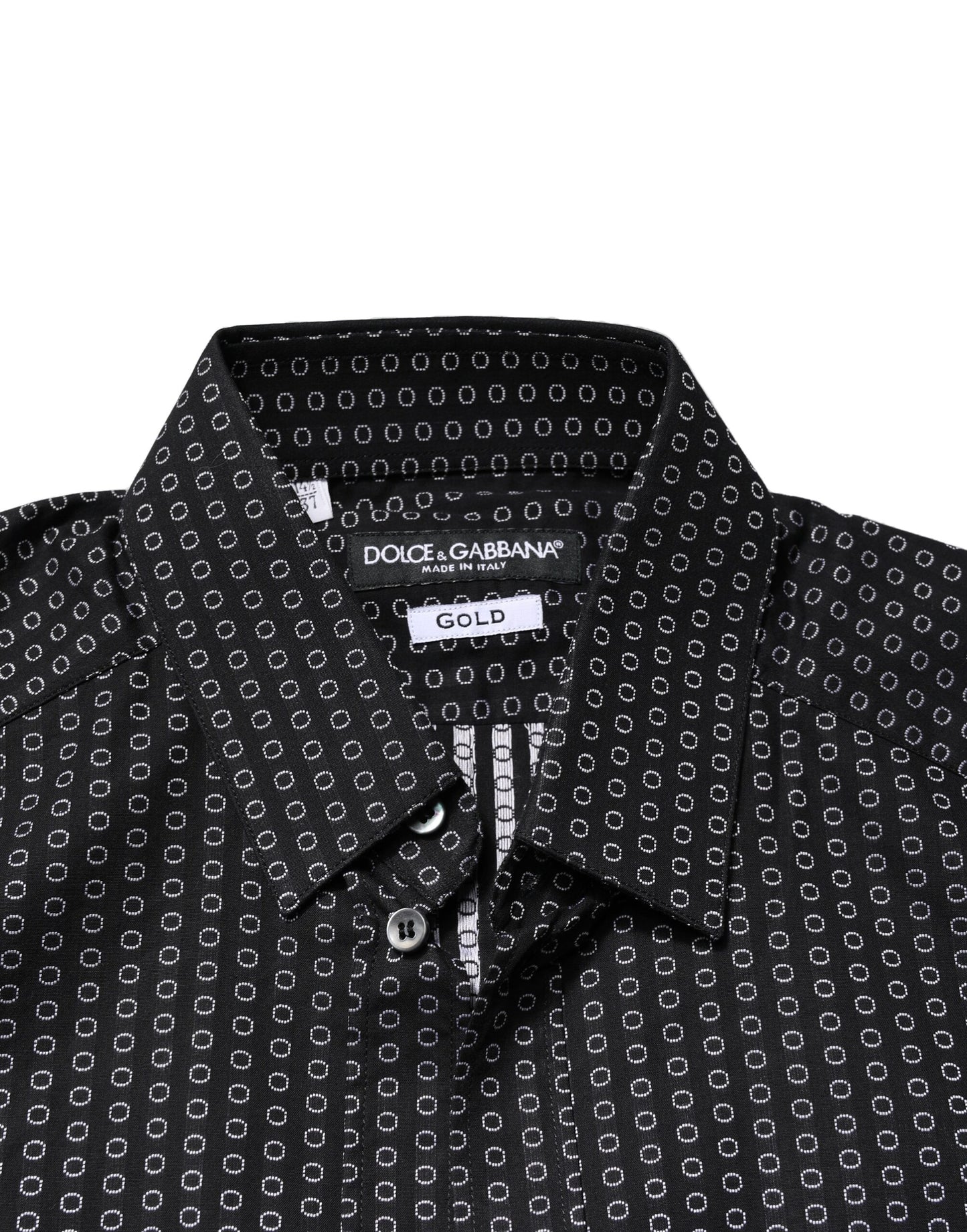 Black GOLD Patterned Cotton Men Dress Shirt