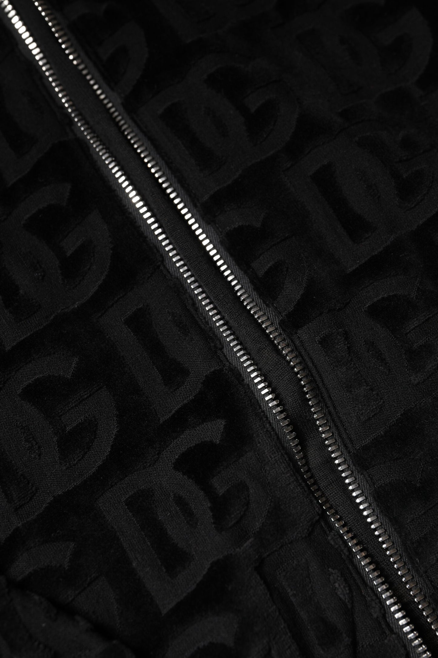 Black Logo Monogram Full Zip Bomber Jacket