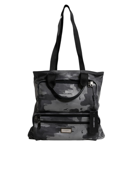 Black Camouflage Shoulder Strap Logo Plaque Bag