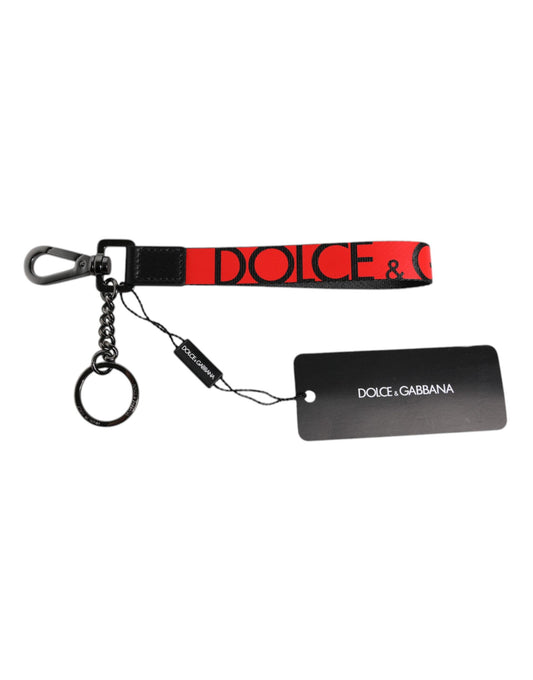 Red Logo Nylon Silver Brass Men Holder Keychain Keyring