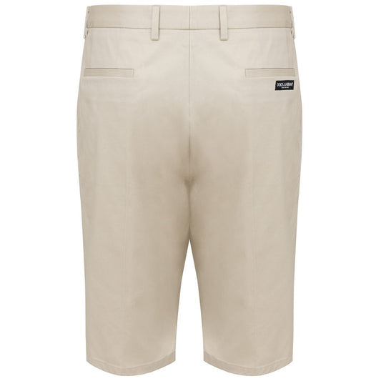 Beige Cotton Bermuda Shorts