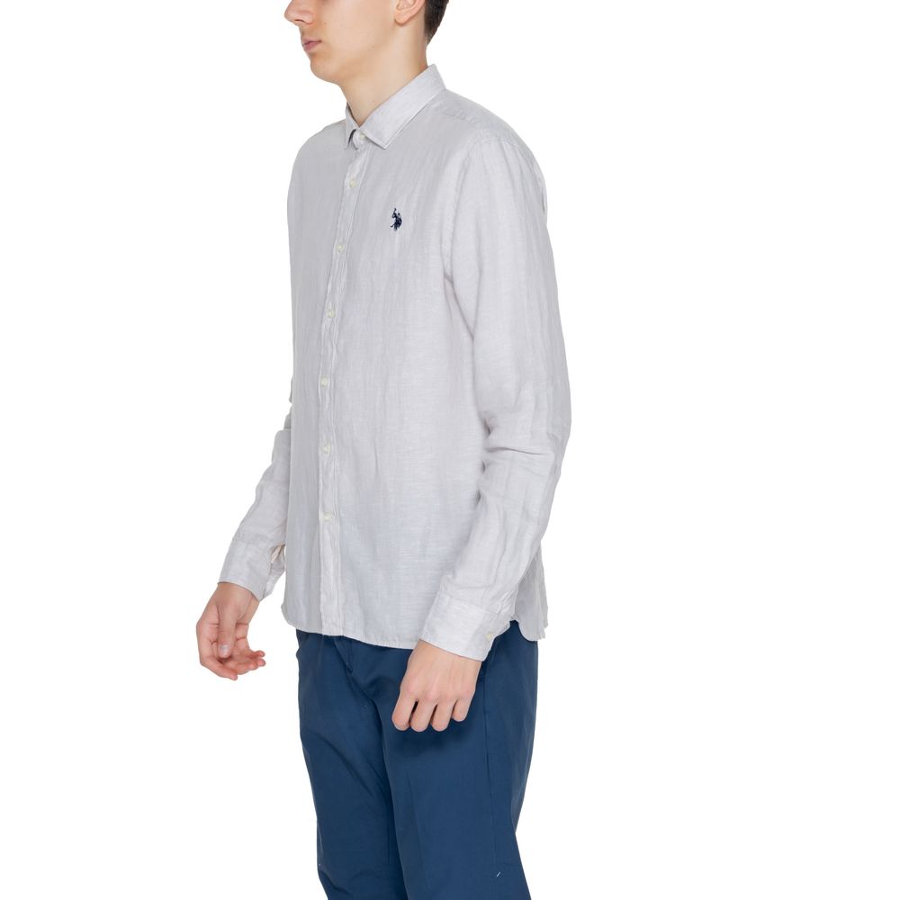 Beige Linen Dress Shirt