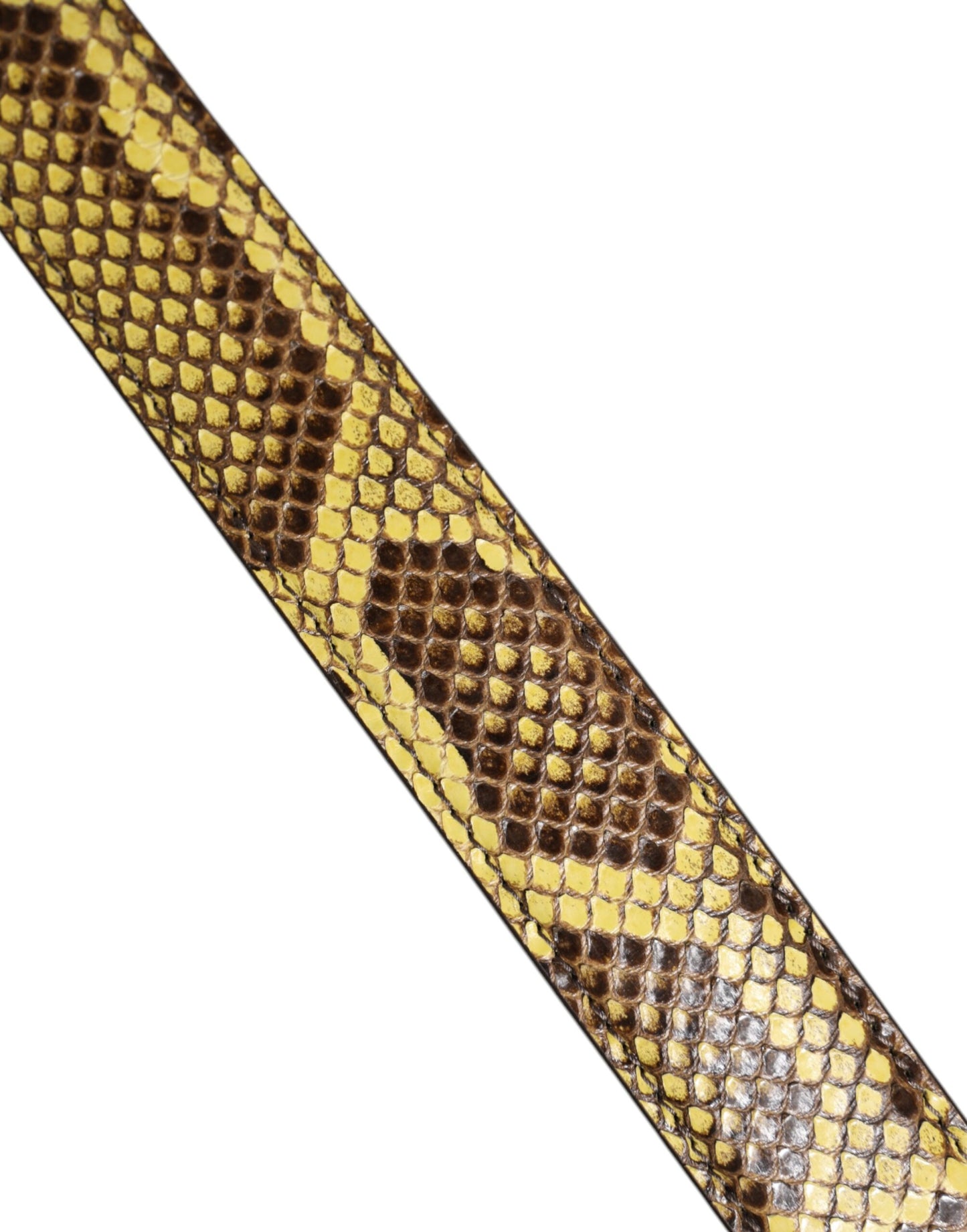 Yellow Exotic Leather Bag Shoulder Strap