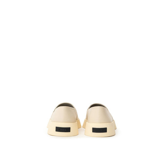Beige Leather Slip-On Loafer