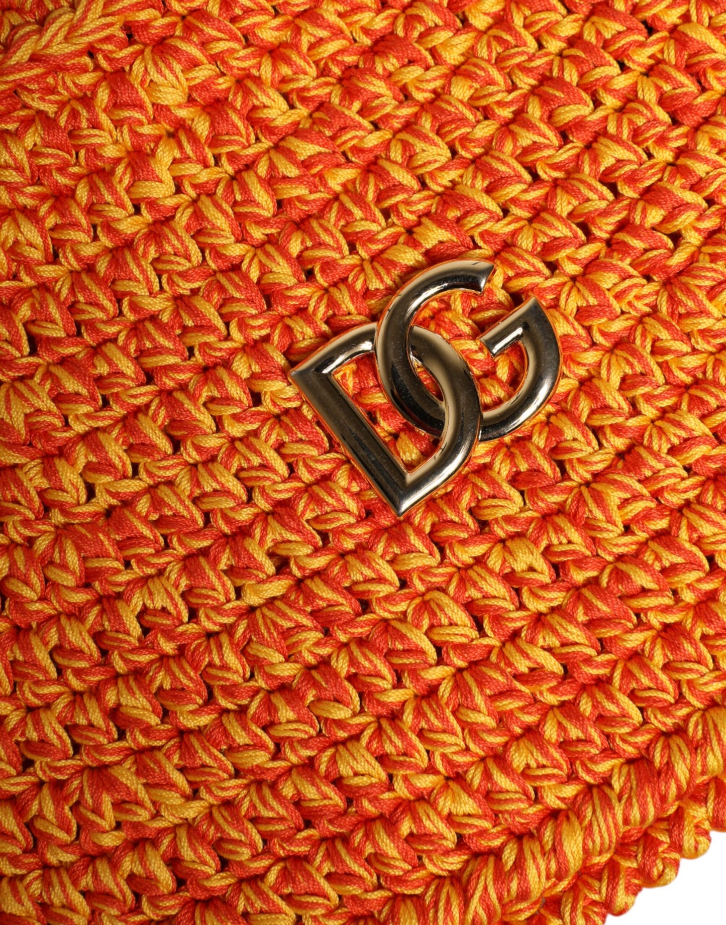 Orange Cotton Crochet DG Logo Bucket Hat