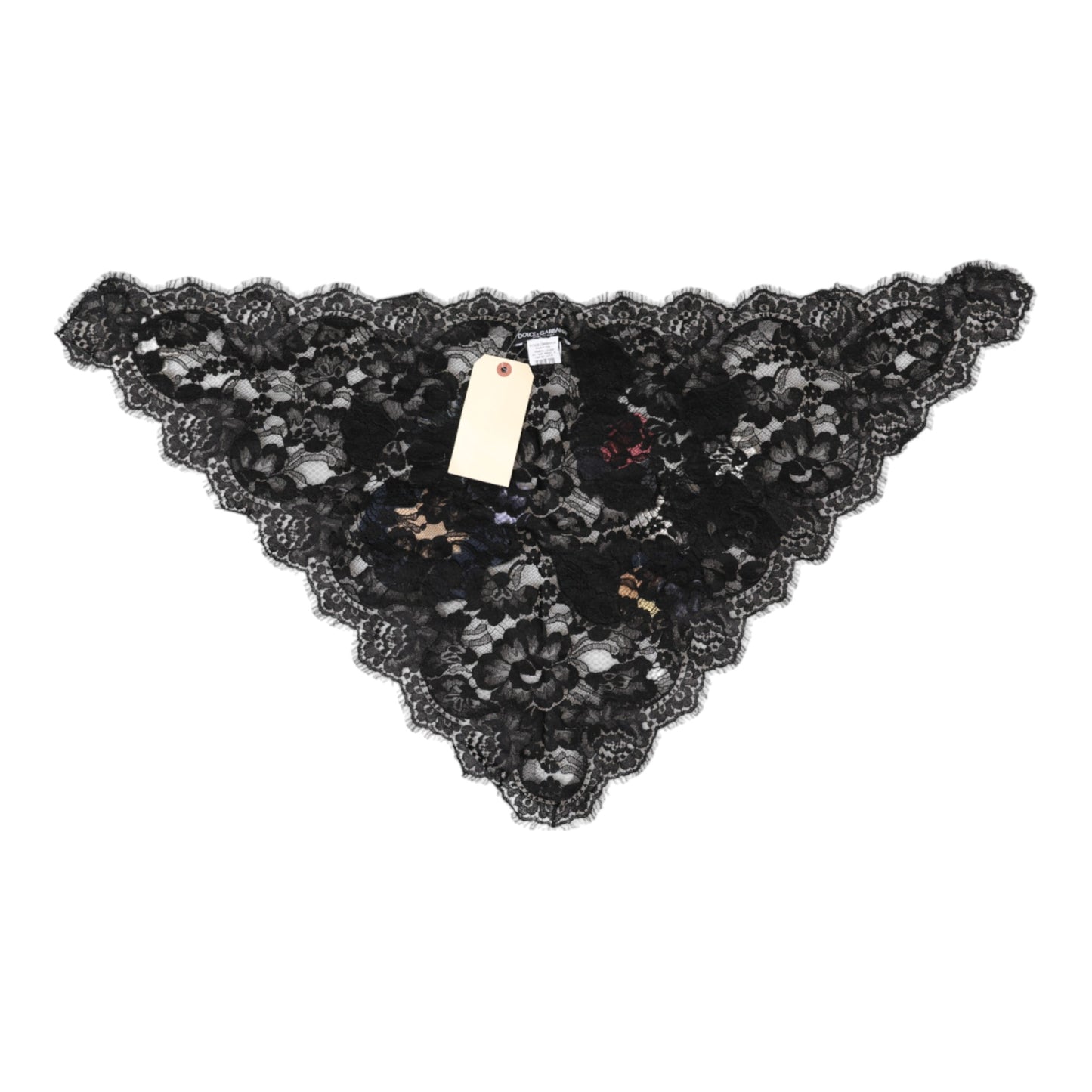 Black Lace Floral Applique Cotton Veil Hat