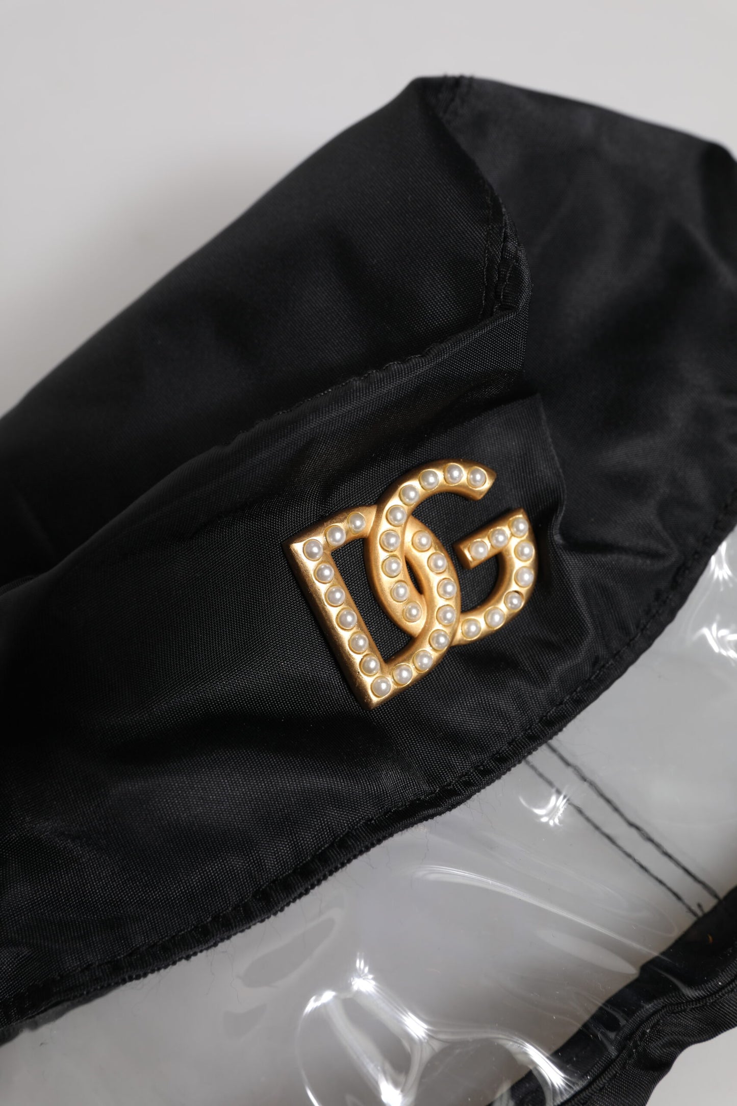 Black Nylon PVC DG Logo Bucket Hat