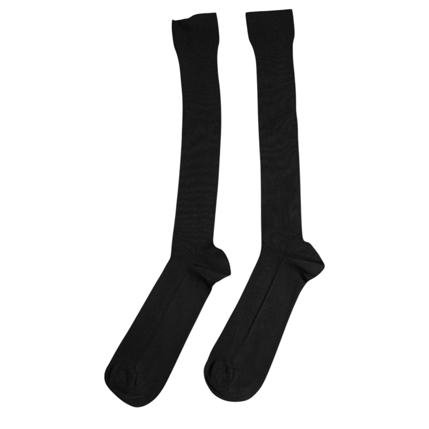 Black Viscose Logo Over The Calf Socks