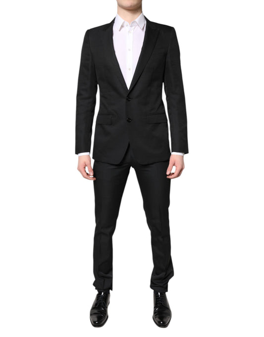 Black Single Breasted Formal 2 Piece Suit