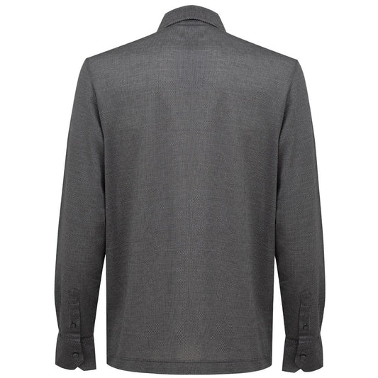 Gray Cotton Pattern Shirt