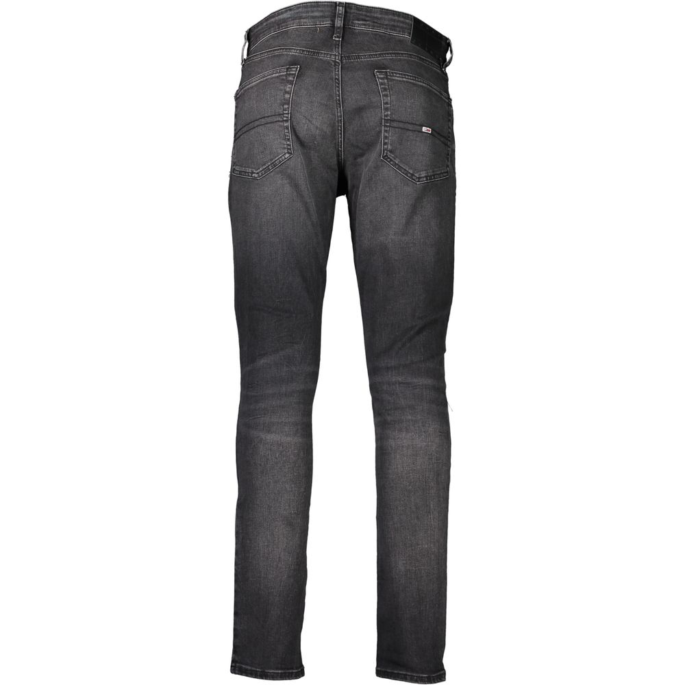 Black Cotton Slim Men Jeans