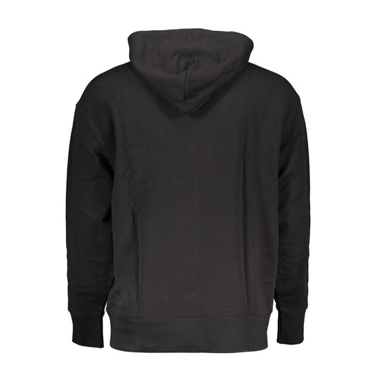 Black Cotton Men Sweater Hoodie