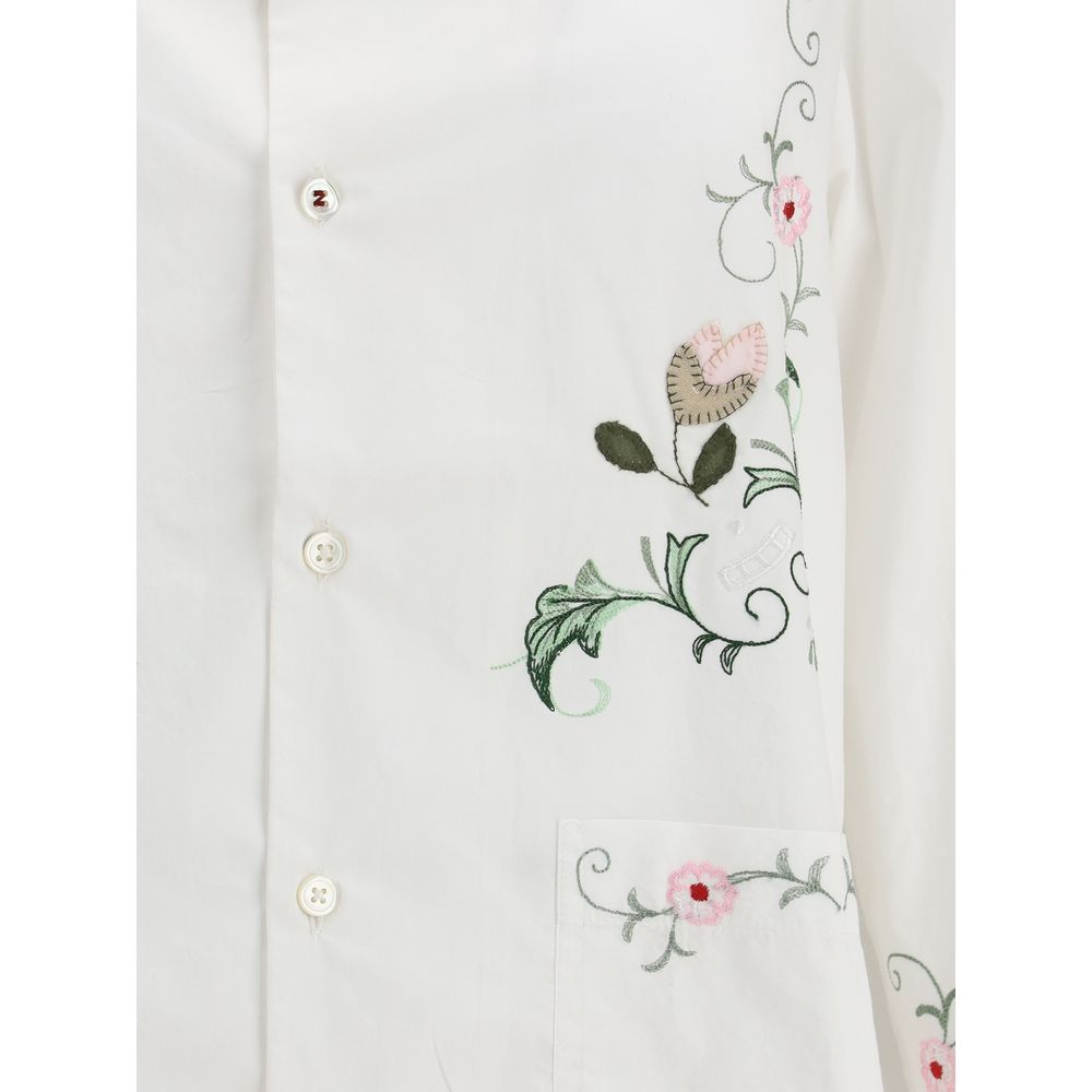 White Cotton Pattern Shirt