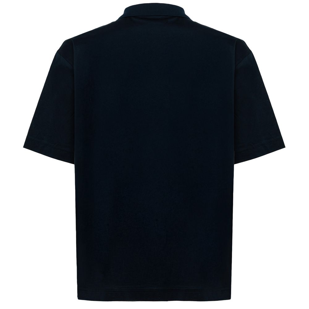 Blue Cotton Polo Shirt