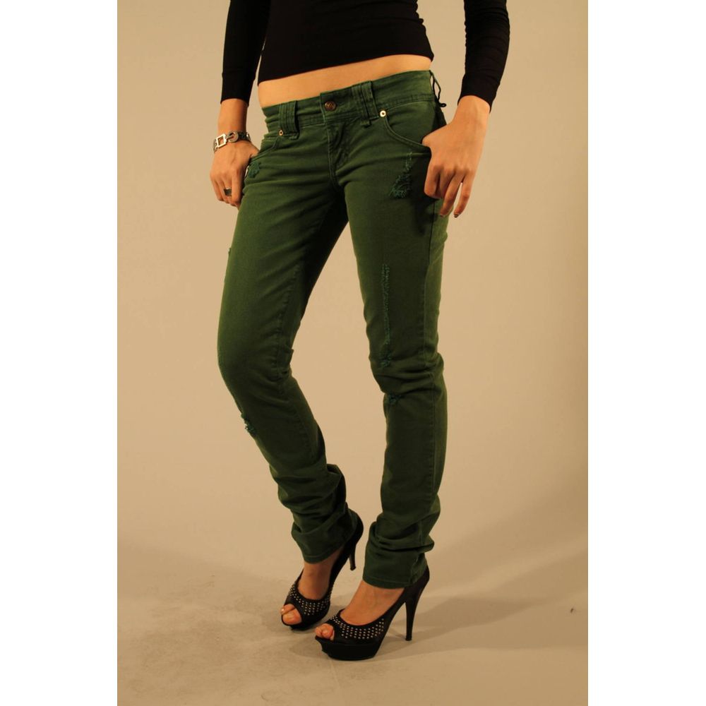 Green Cotton Women Jean