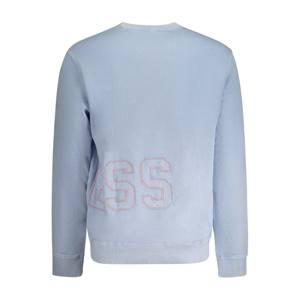 Blue Cotton Men Sweater