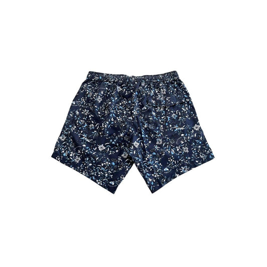 Blue Polyester Men Swim Shorts