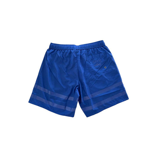 Blue Polyester Men Swim Shorts