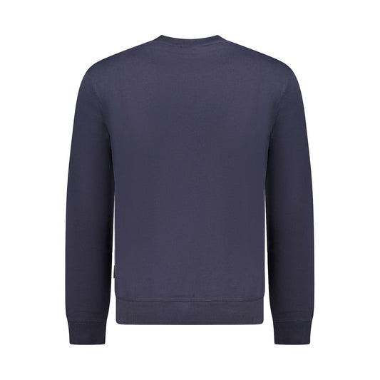 Blue Cotton Men Sweater