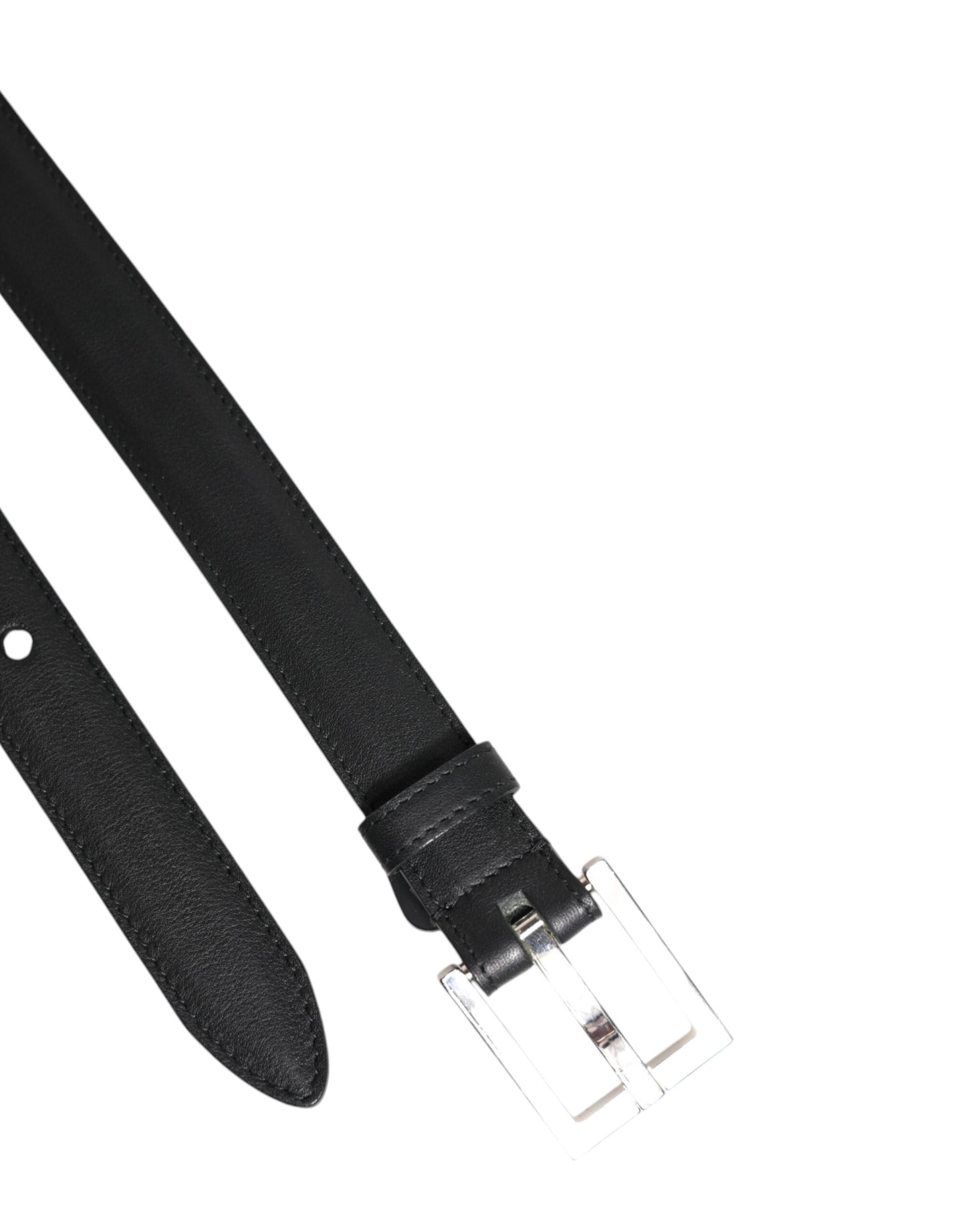 Black Classic Calfskin Leather Buckle Belt