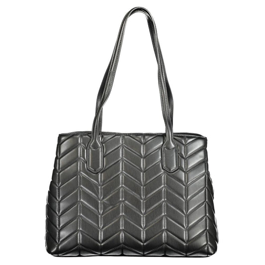 Black Polyethylene Women Handbag