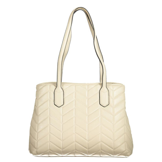 Beige Polyethylene Women Handbag