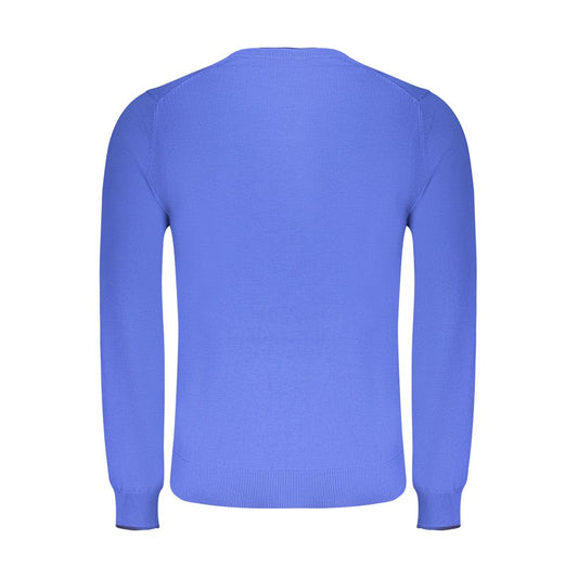 Blue Cotton Men Sweater