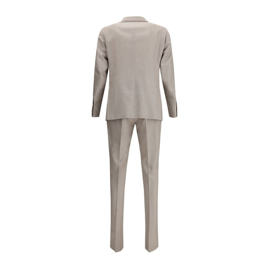 Beige Fleece Wool Two-Piece Suit