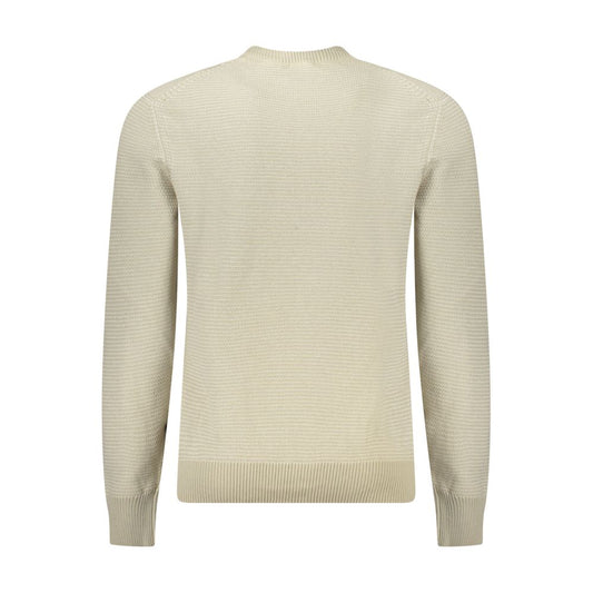 Beige Cotton Men Sweater