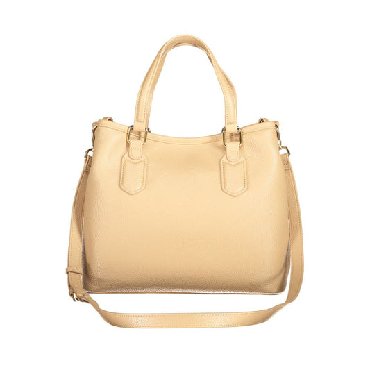 Beige Polyethylene Women Handbag