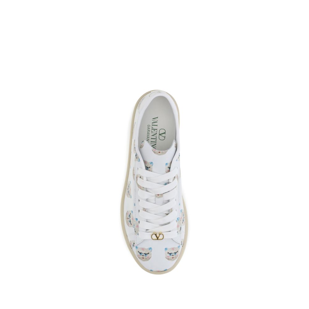 White Calf Leather Bos Taurus Low Top Sneakers