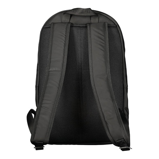 Black Polyester Men Backpack