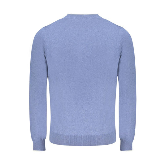 Blue Cotton Men Sweater