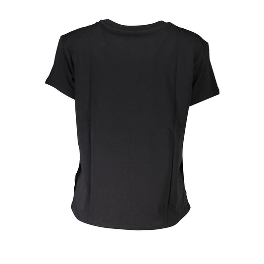 Black Cotton Women T-Shirt