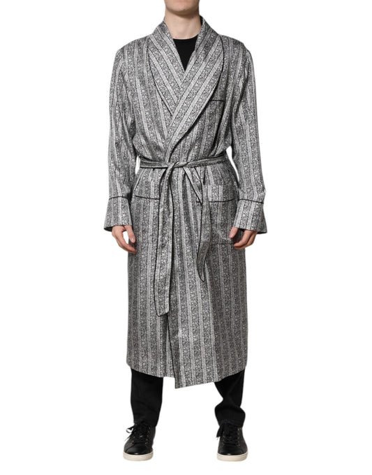 Multicolor Floral Robe Coat Wrap Jacket