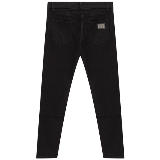Black Cotton Skinny Jeans