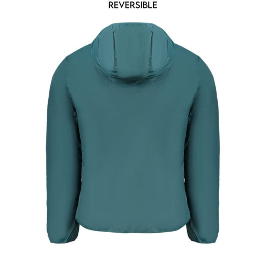 Green Polyamide Men Reversible Jacket