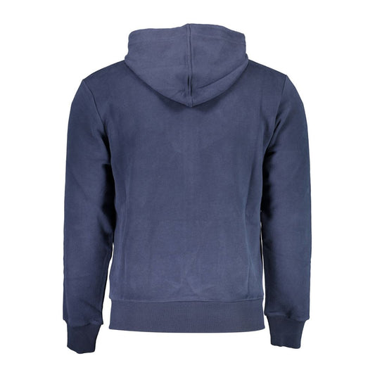 Blue Cotton Men's Hooded Sweater