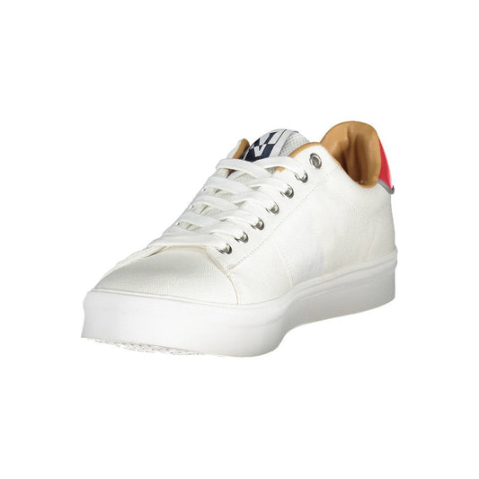 White Polyester Men Sneaker