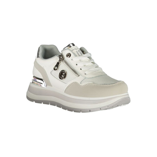 White Polyester Women Sneaker