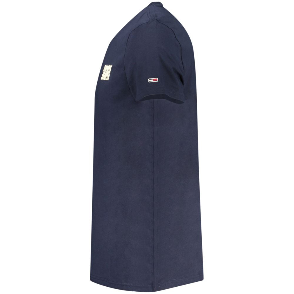 Blue Cotton Men T-Shirt