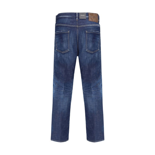 Blue Cotton Skinny Jeans