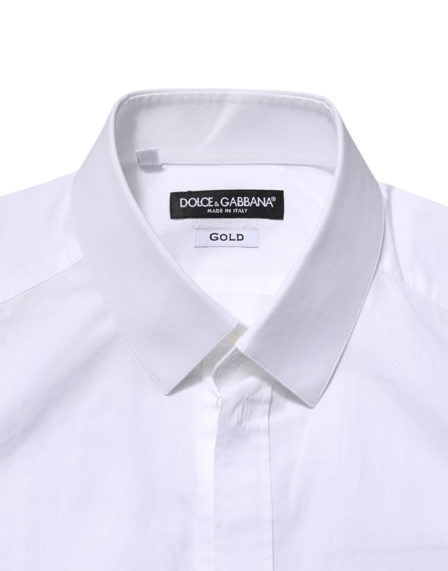 White Cotton GOLD Long Sleeve Men Dress Shirt