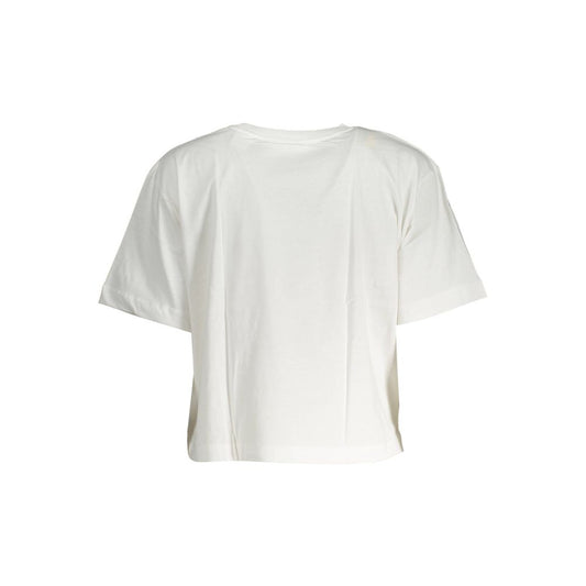 White Cotton Women T-Shirt