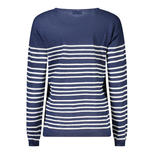 Blue Cotton Women Sweater