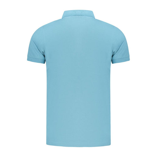 Light Blue Cotton Men Polo Shirt