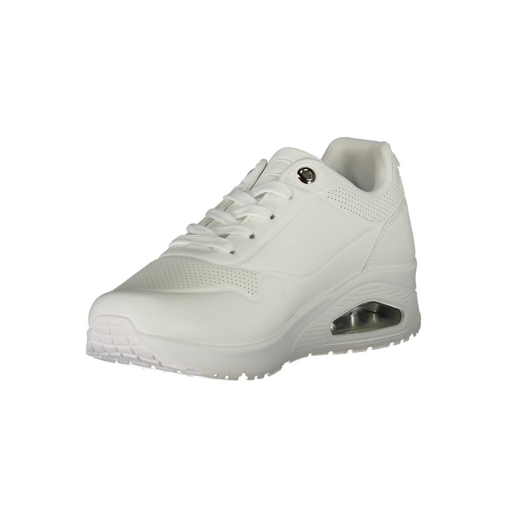 White Polyester Women Sneaker